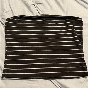 black and white striped tube top